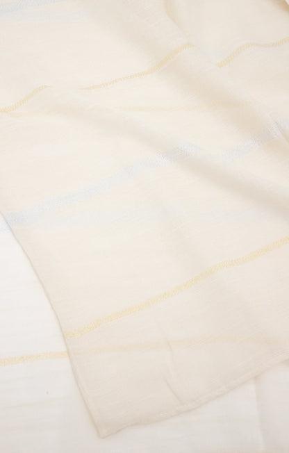  GRAND FOULARD TISSÉ UNI AVEC RAYURES