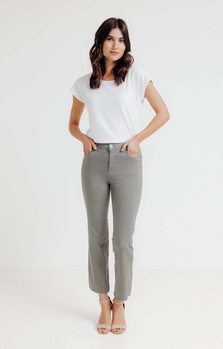  Pantacourt Bootcut En Coton