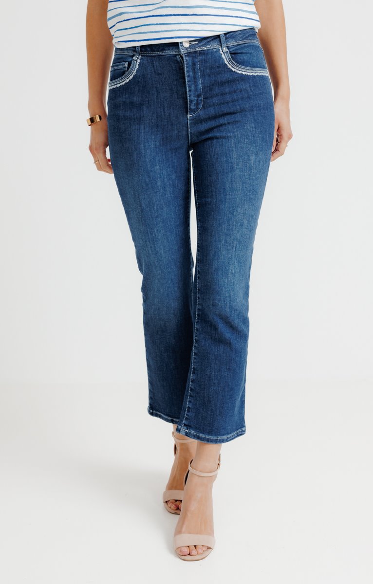  Pantacourt Bootcut En Jean Stone