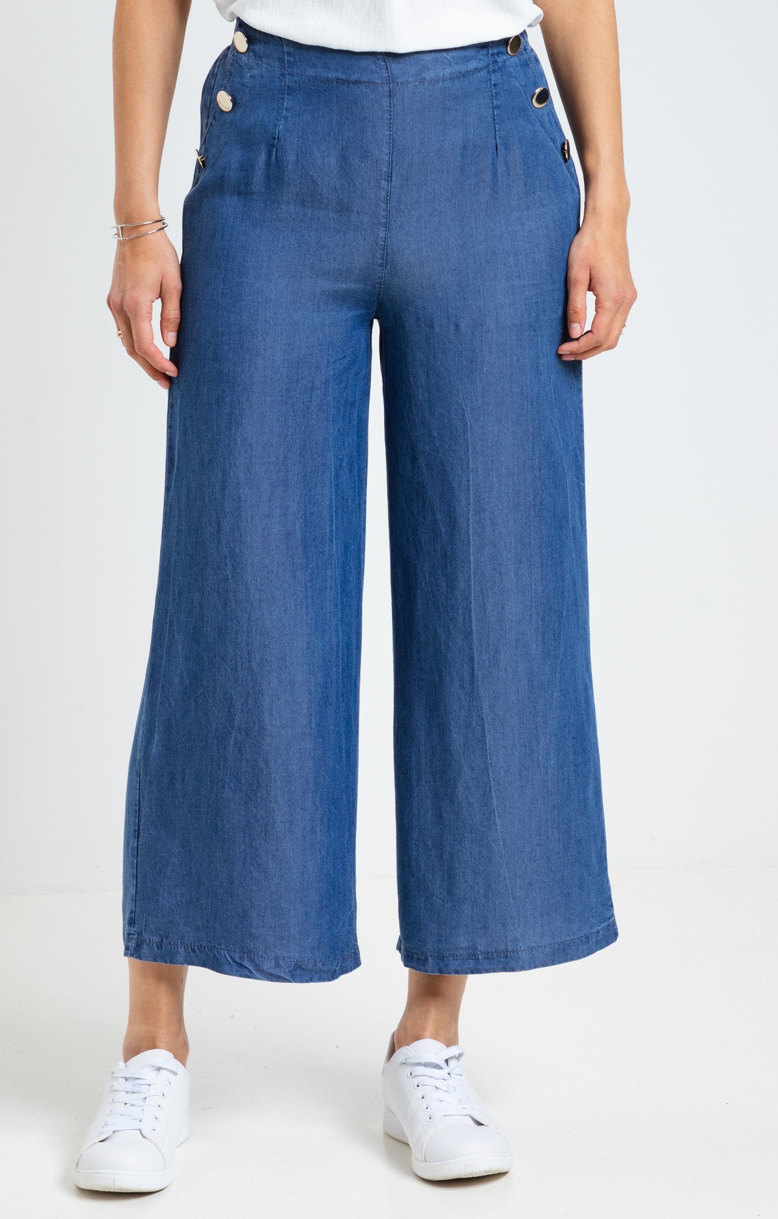  Pantacourt En Tencel Denim