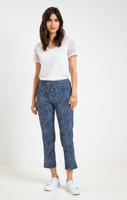  Pantalon 7/8 En Maille Imprimée