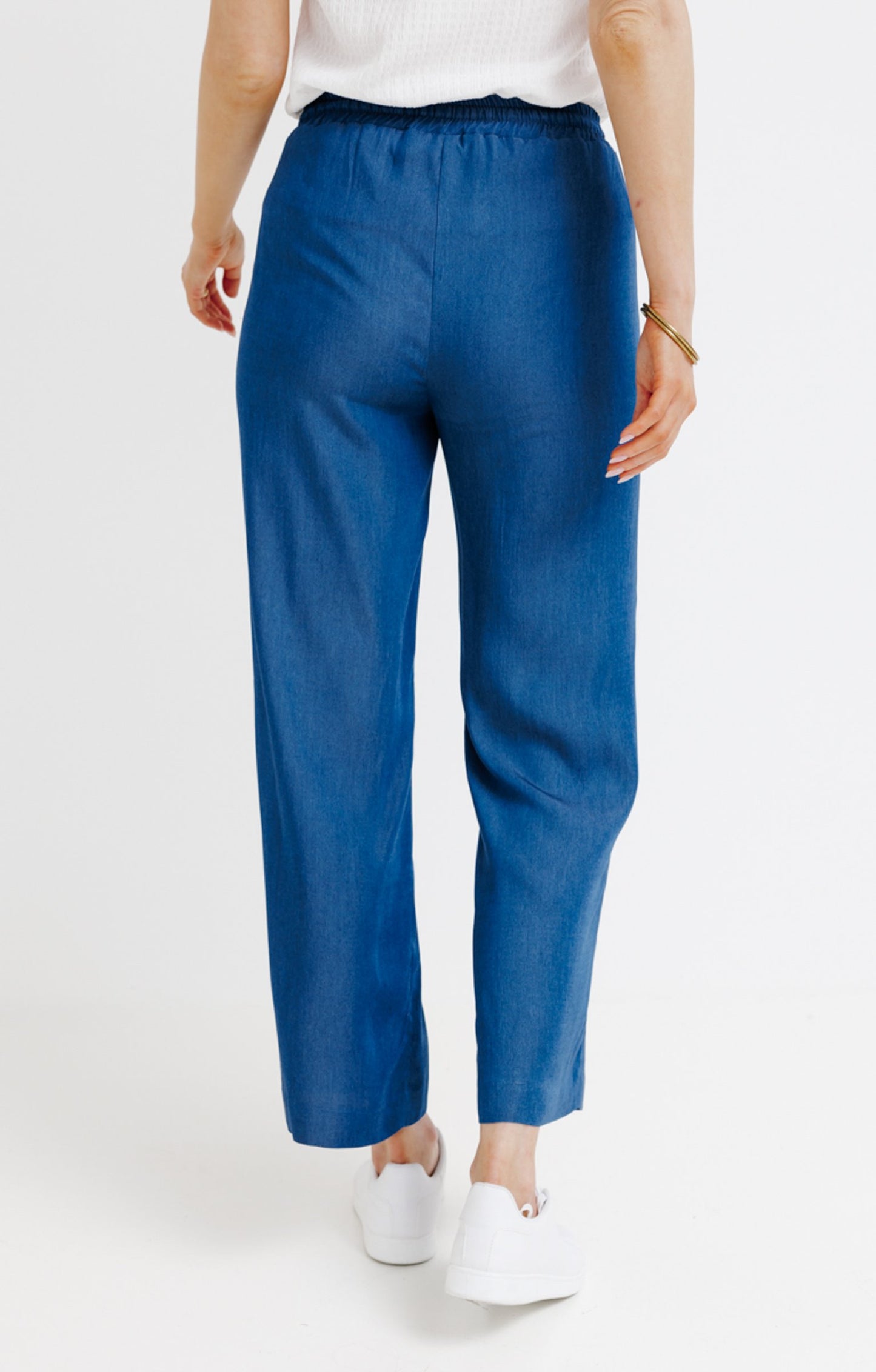  Pantalon 7/8 Taille élastiquée En Tencel