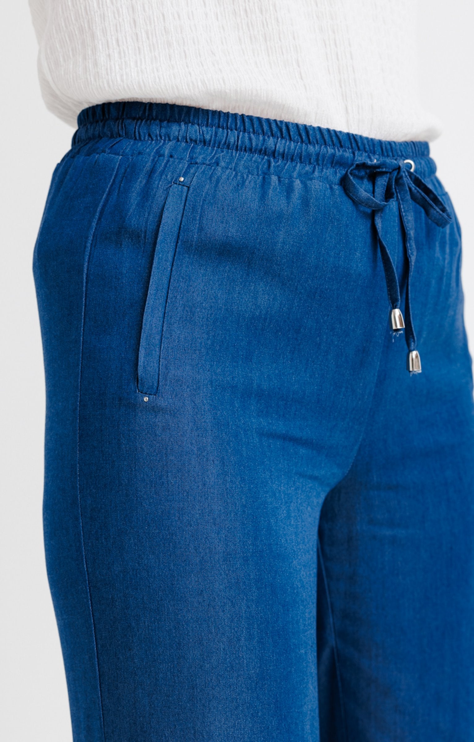  Pantalon 7/8 Taille élastiquée En Tencel