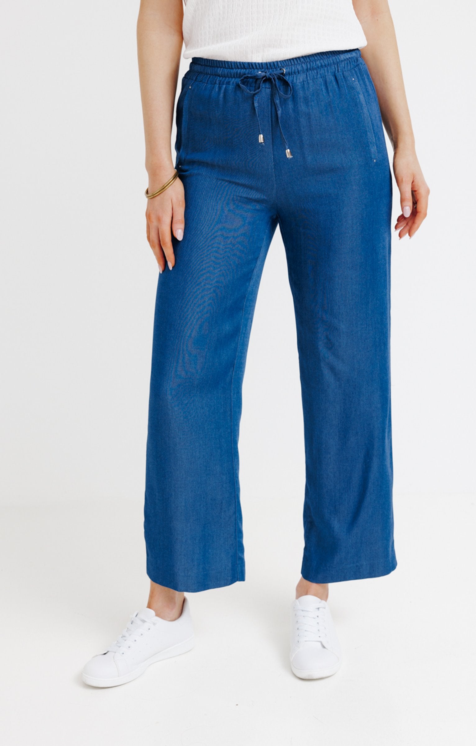  Pantalon 7/8 Taille élastiquée En Tencel