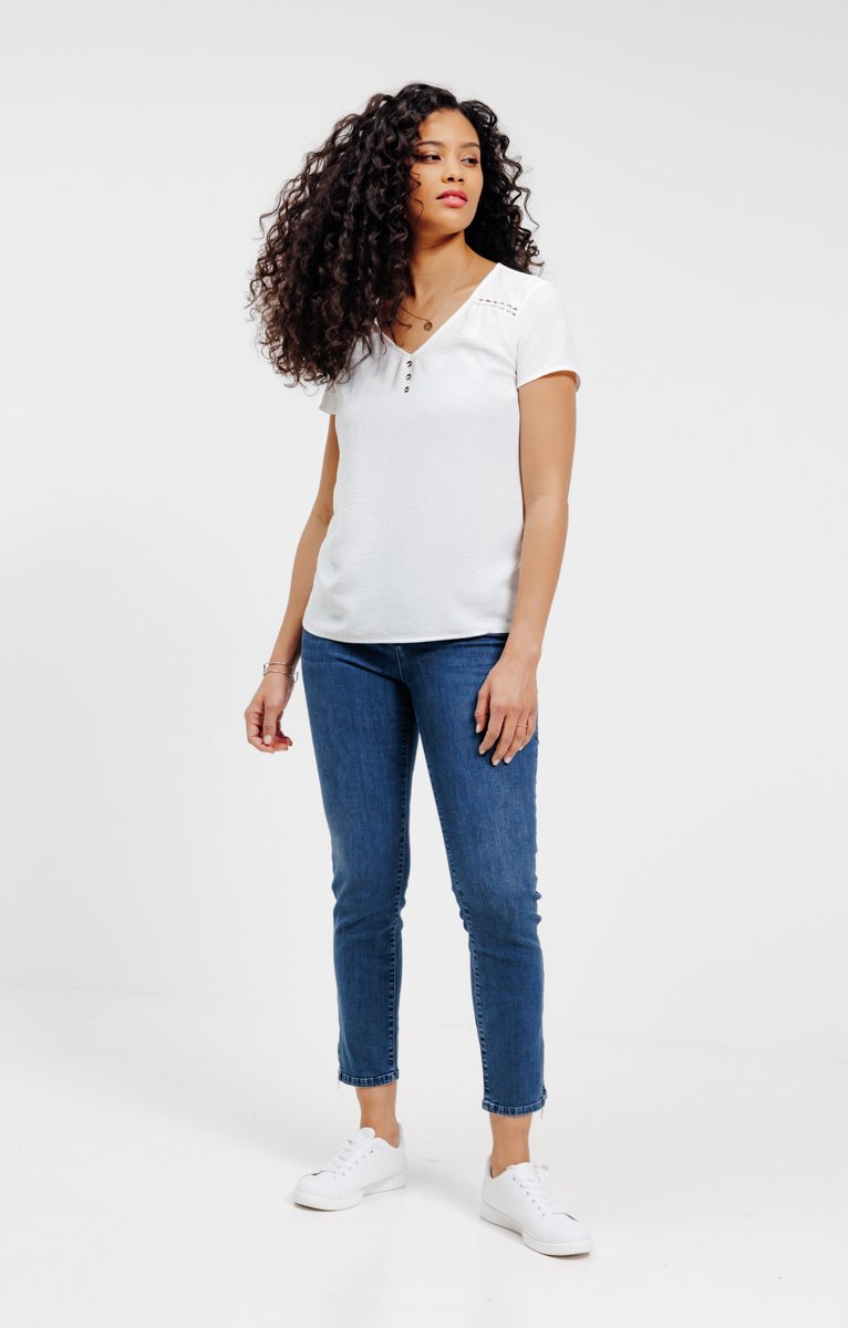  Pantalon Avec Imprimé Fleur Et Zip
