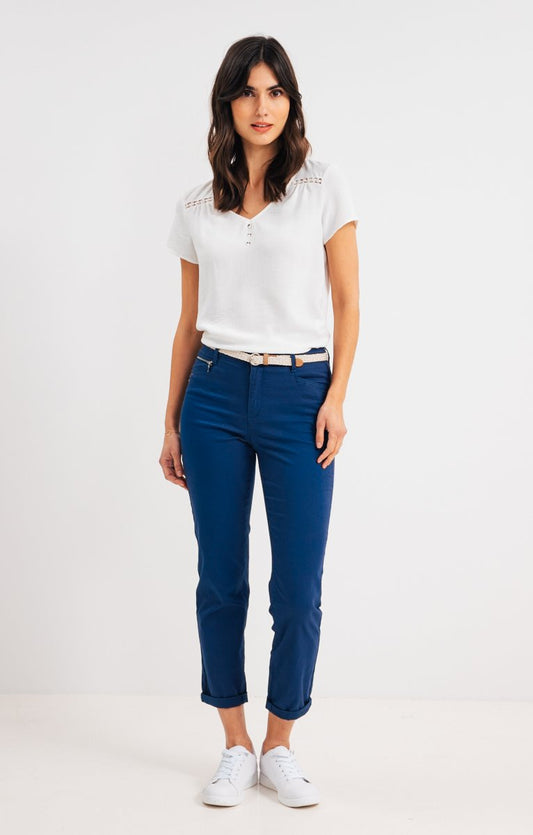  Pantalon Chino Droit Avec Ceinture