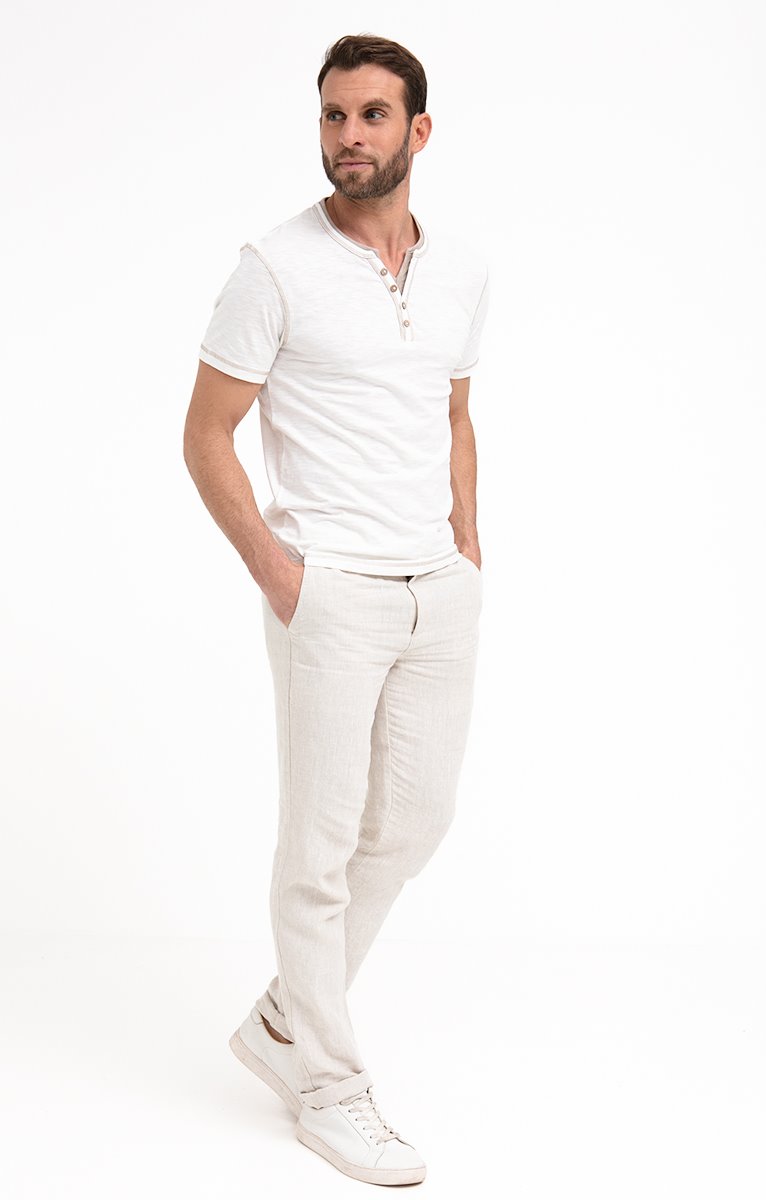  Pantalon Chino Lino Avec Ficelle