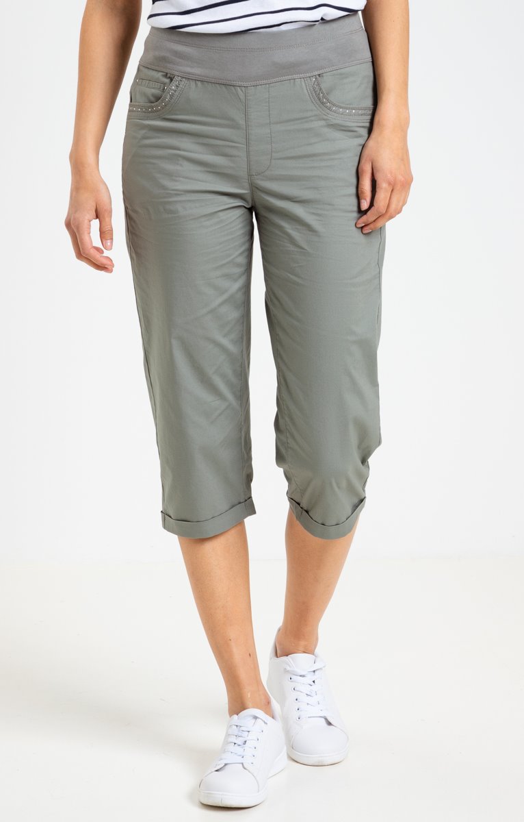  Pantalon Corsaire Avec Détail Strass