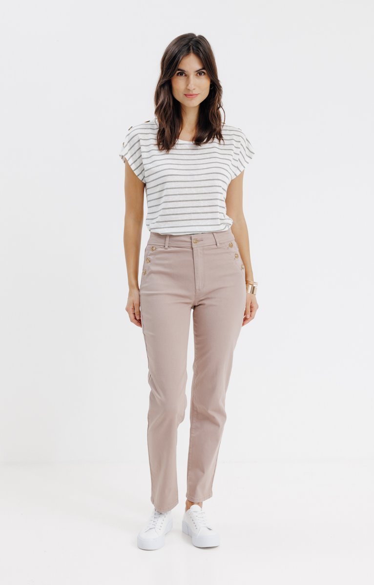 Pantalon Coton Avec Détail Pont