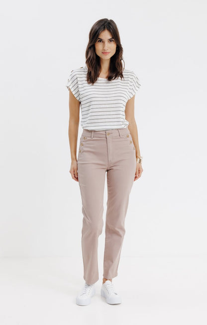  Pantalon Coton Avec Détail Pont