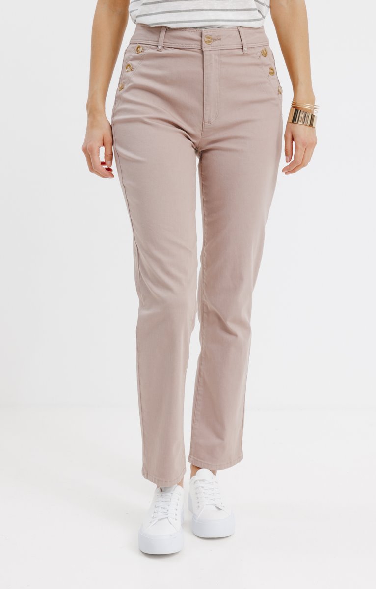  Pantalon Coton Avec Détail Pont