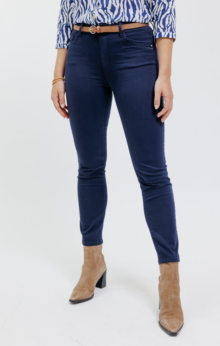 Pantalon Coton Couleur Avec Ceinture