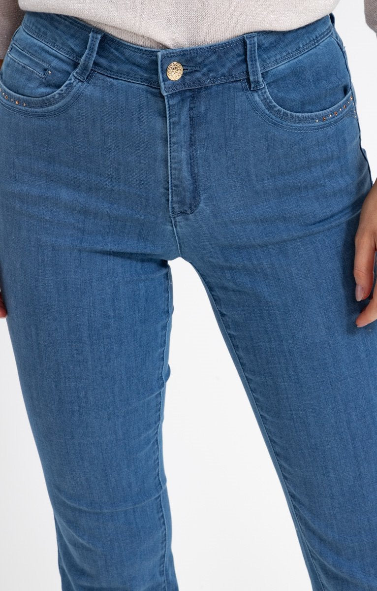  Pantalon Droit Avec Clous Carrés Poches