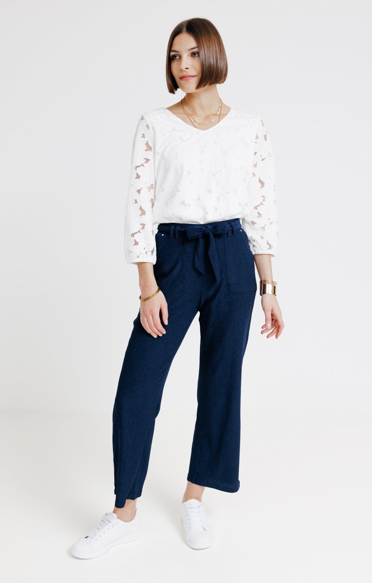  Pantalon En Maille Plissée