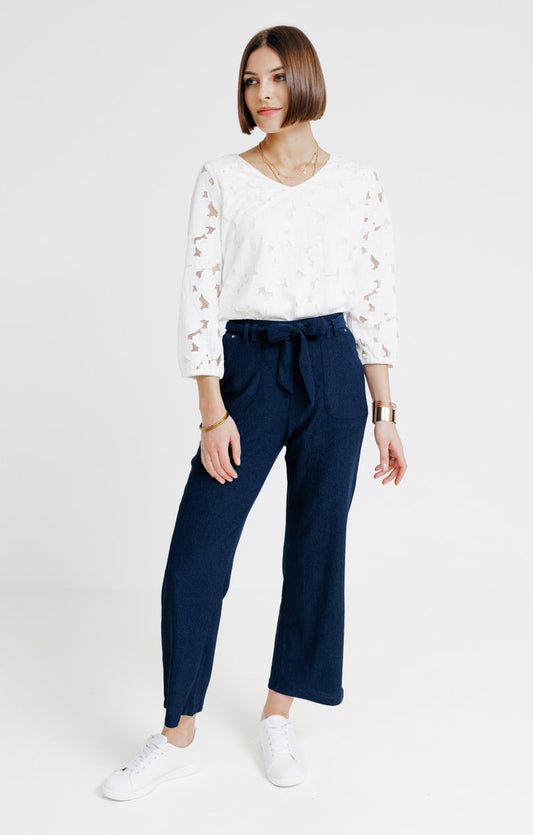  Pantalon En Maille Plissée