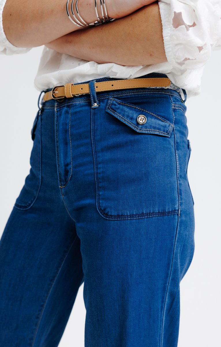  Pantalon En Tencel Avec Poches Rabats
