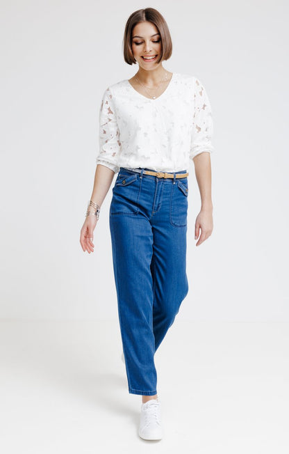  Pantalon En Tencel Avec Poches Rabats