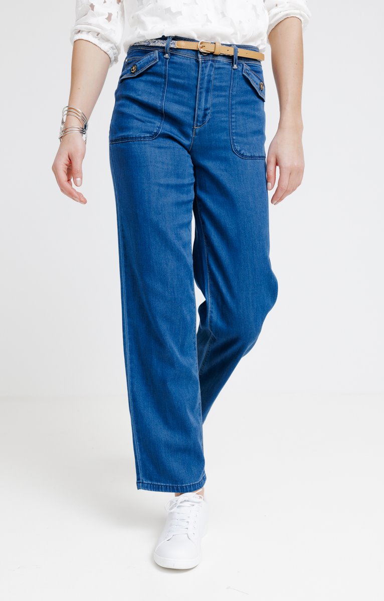  Pantalon En Tencel Avec Poches Rabats