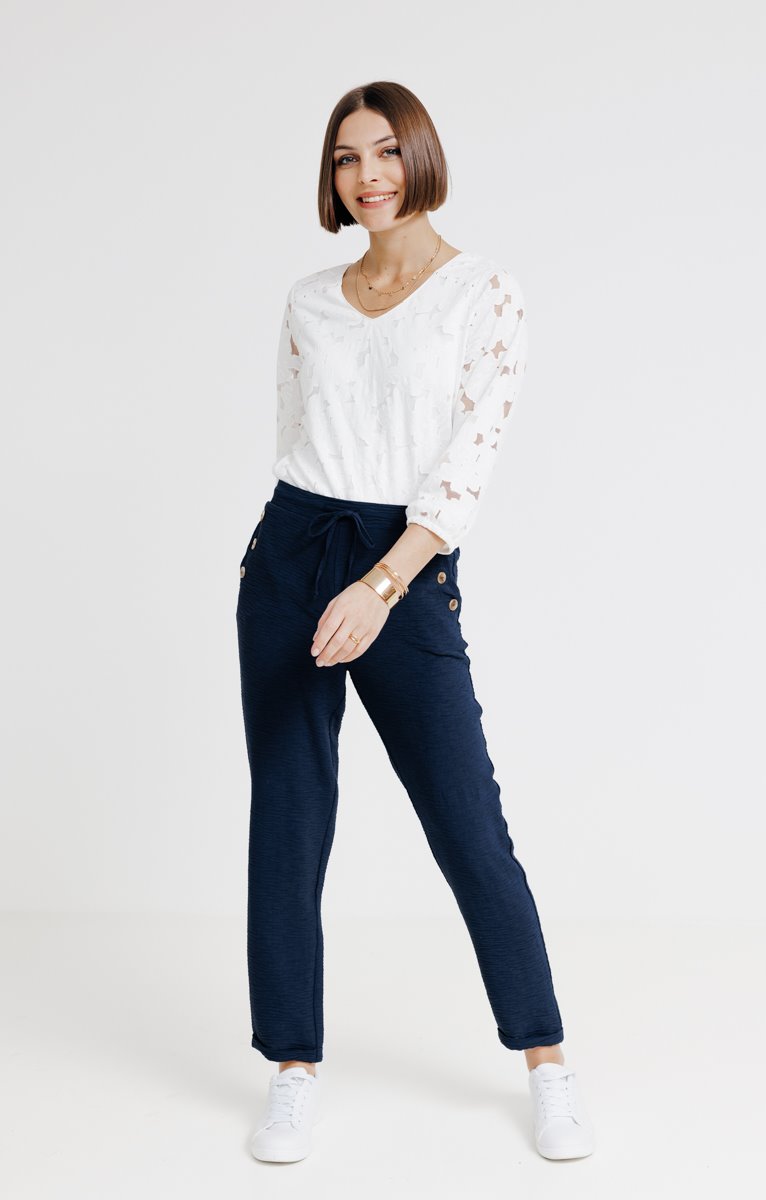  Pantalon Fluide Avec Détail Pont