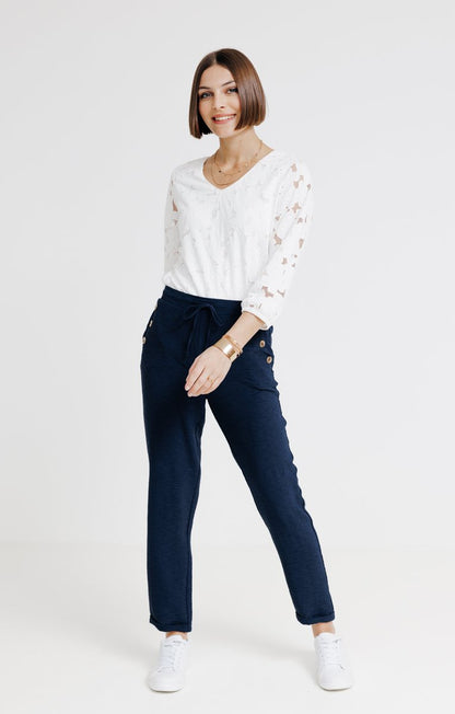  Pantalon Fluide Avec Détail Pont