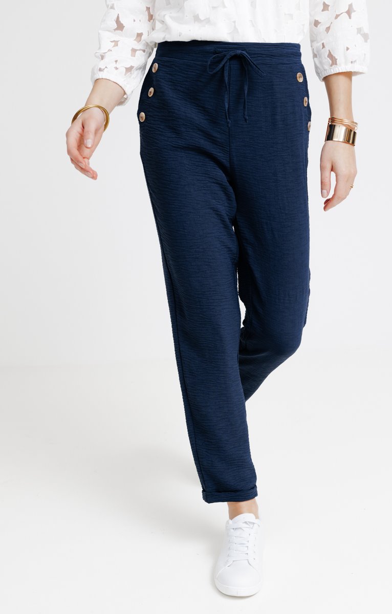  Pantalon Fluide Avec Détail Pont