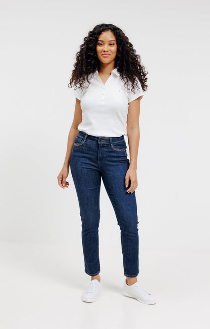  Pantalon Jean Avec Jeu De Broderies