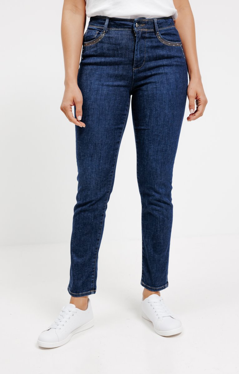  Pantalon Jean Avec Jeu De Broderies