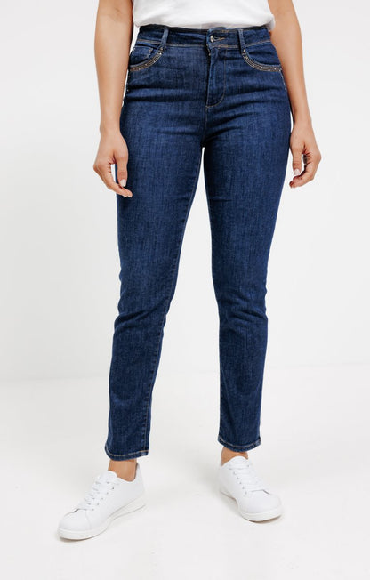 Pantalon Jean Avec Jeu De Broderies