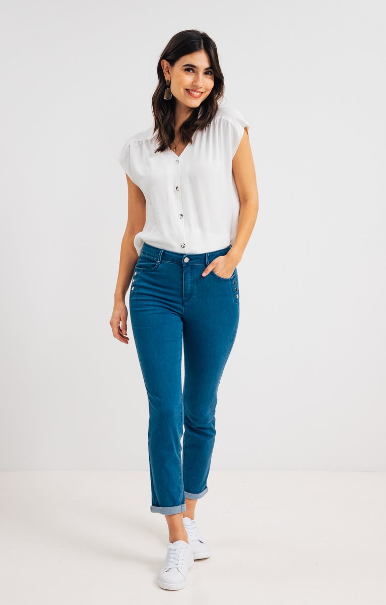  Pantalon Jean Slim Avec Boutons