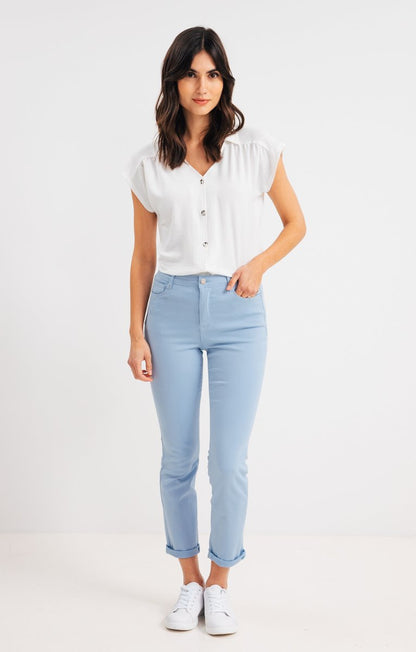  Pantalon Slim Avec Jeu Broderie Poches