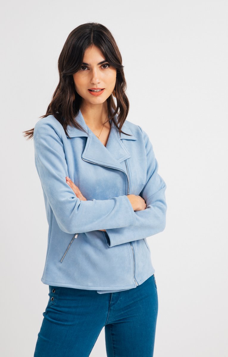  Perfecto En Suédine Zippée