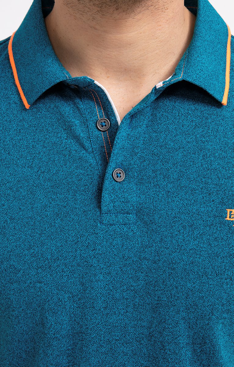  Polo Manches Courtes Chiné Fluo