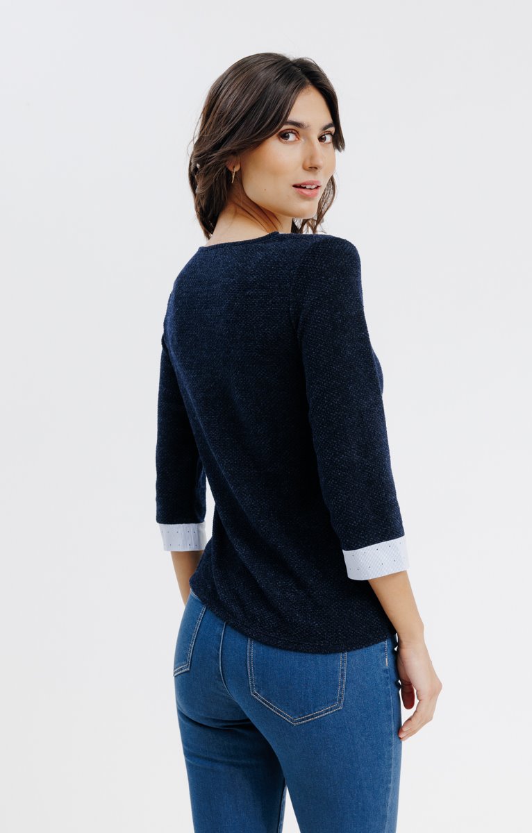  PULL 2 EN 1 COL AVEC OEILLET