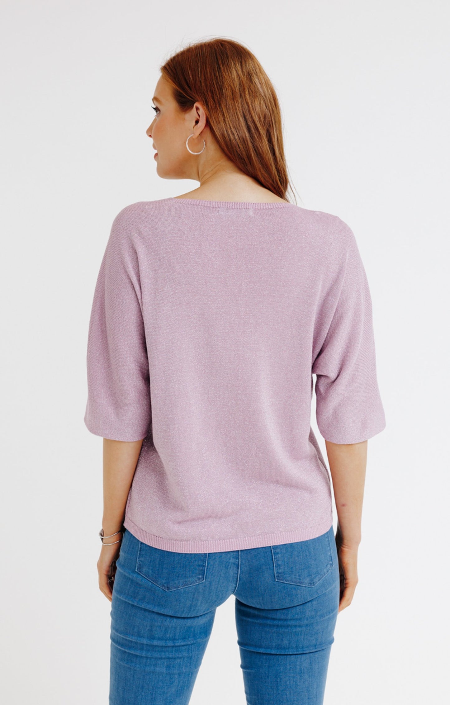  PULL COL V MAILLE BRILLANTE