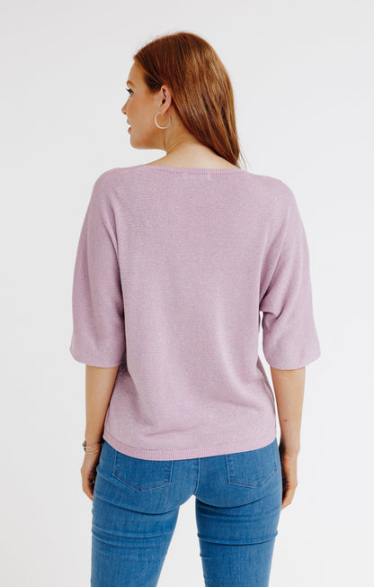  PULL COL V MAILLE BRILLANTE