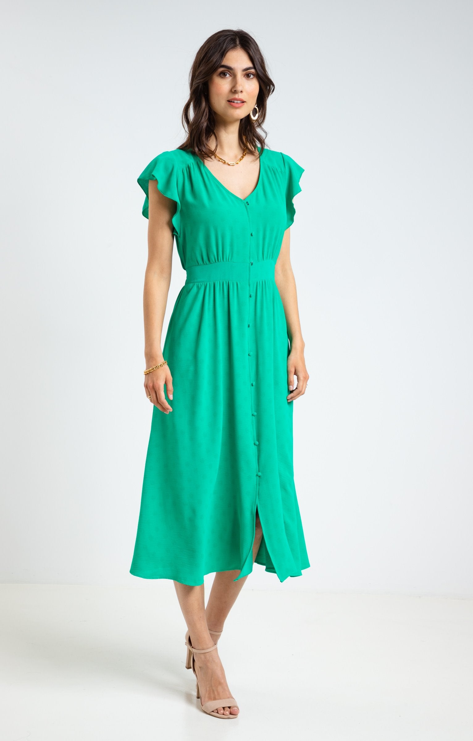  Robe Longue Effet Pois