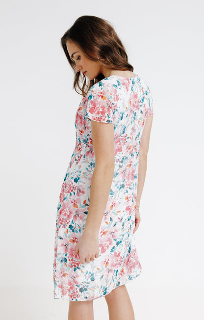  Robe Plissée Imprimée Avec Bijou Col