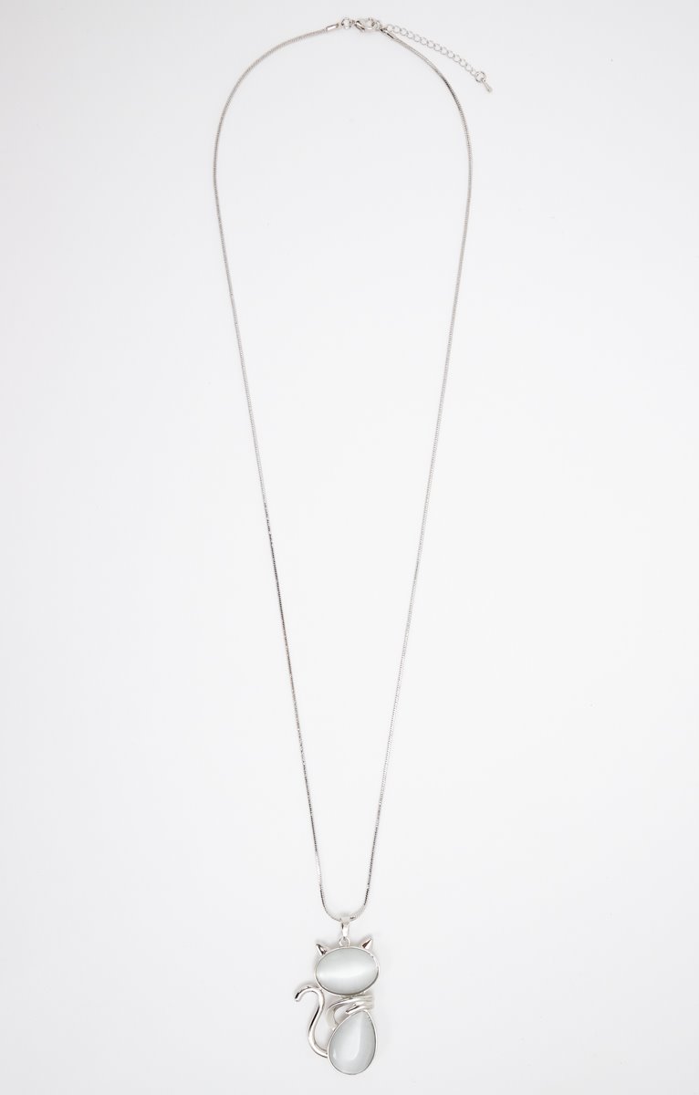  SAUTOIR PENDENTIF ARGENT 2 PIERRES