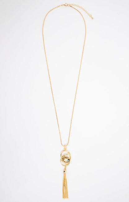  SAUTOIR PENDENTIF DORÉ CABOCHON
