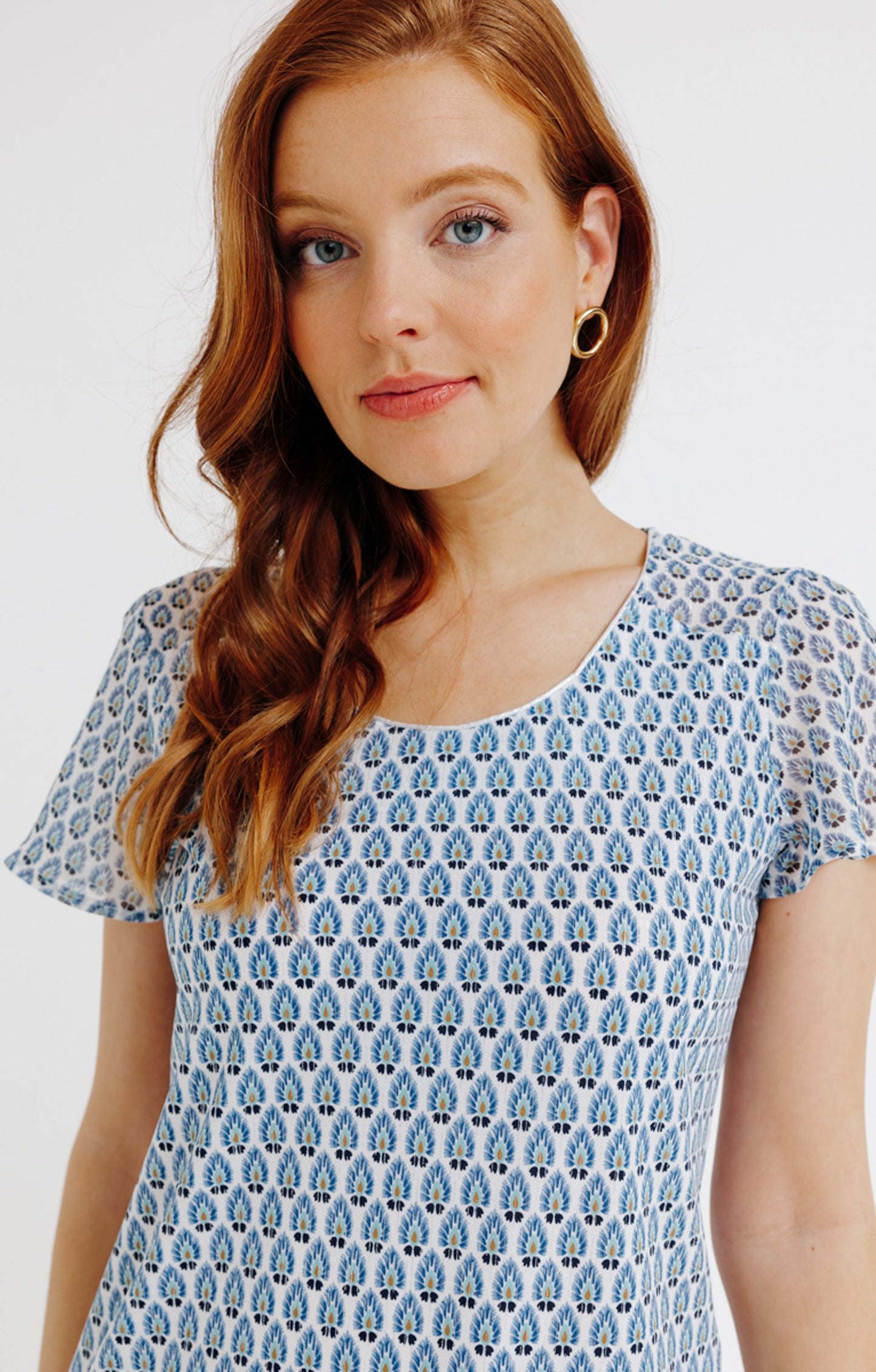  Tee-shirt Bi-matière Col Rond Piping