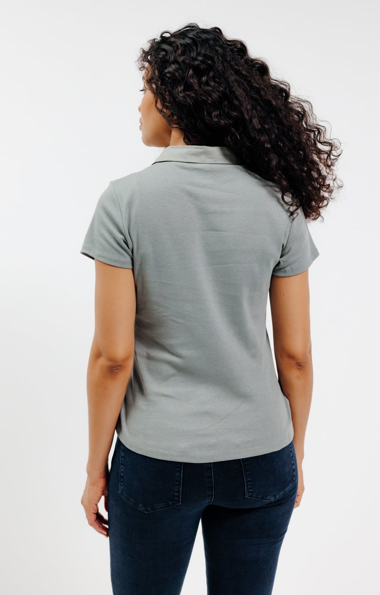 Tee-shirt Col Chemise Manches Courtes