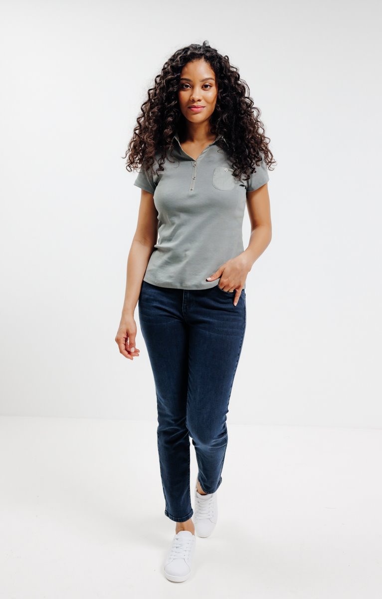  Tee-shirt Col Chemise Manches Courtes