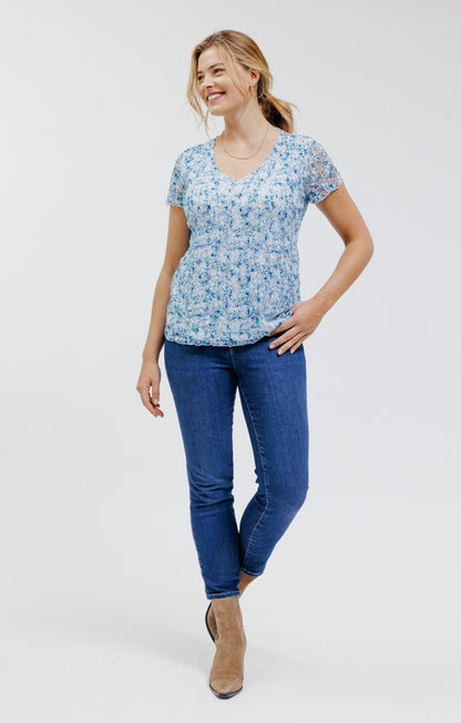  Tee-shirt En Dentelle Plissé