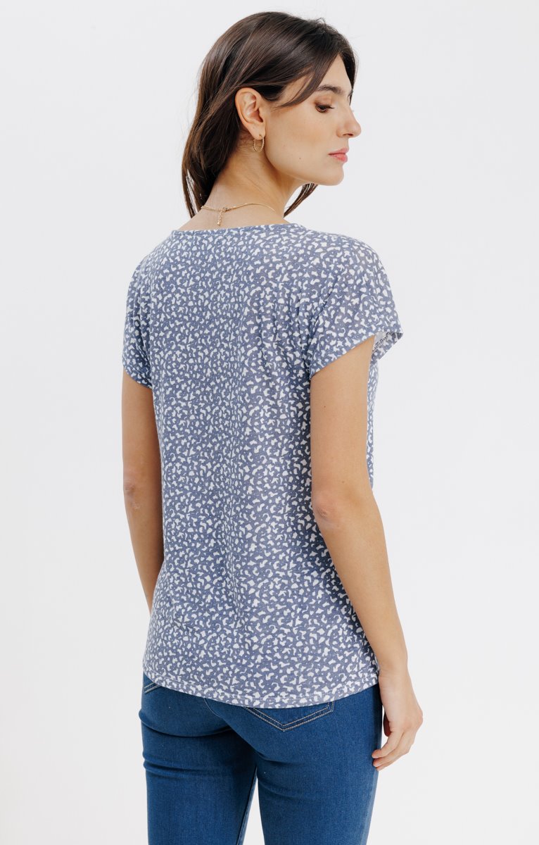  Tee-shirt Imprimé Manches Courtes Col V
