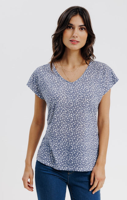  Tee-shirt Imprimé Manches Courtes Col V