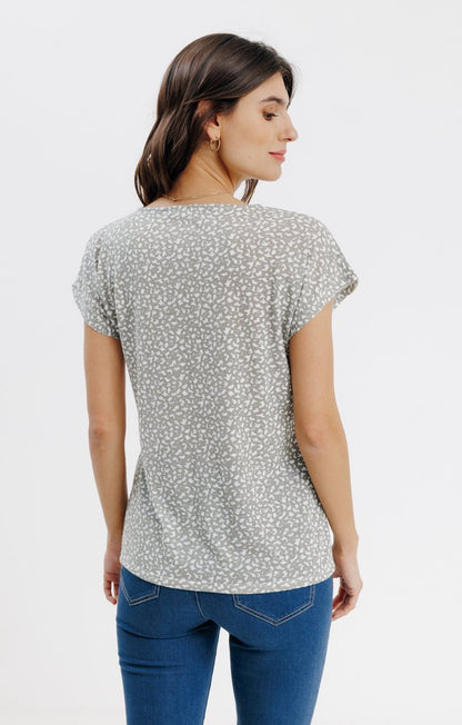  Tee-shirt Imprimé Manches Courtes Col V