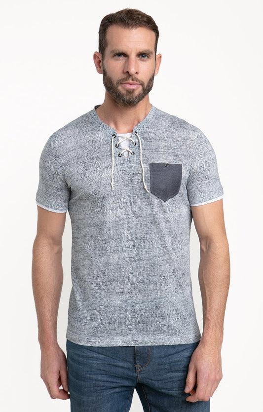  Tee-shirt Manches Courtes Lacet Grille