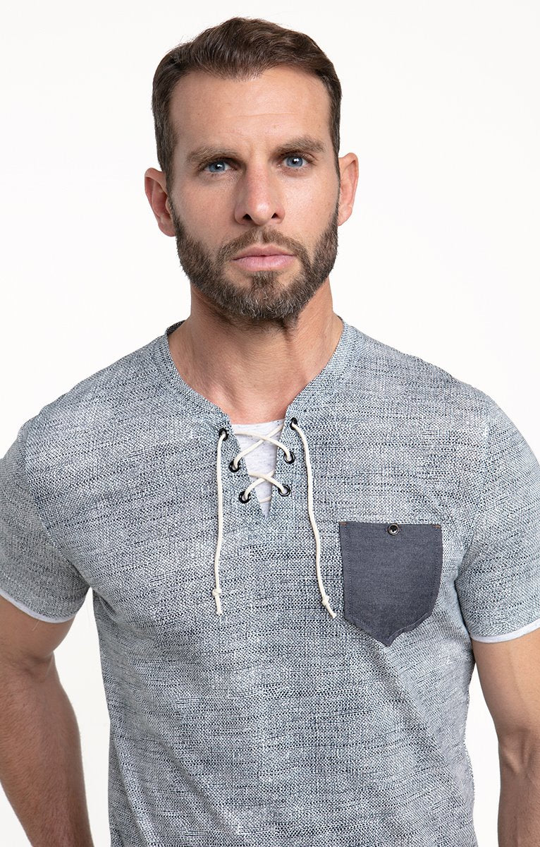 Tee-shirt Manches Courtes Lacet Grille