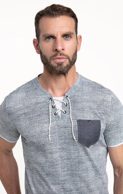  Tee-shirt Manches Courtes Lacet Grille