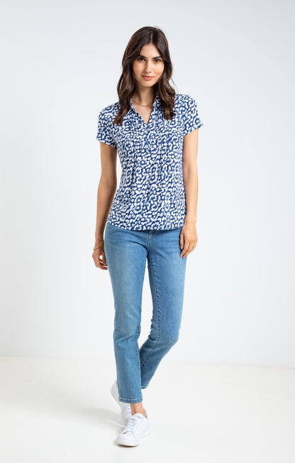  Tee-shirt Plissé Manches Courtes